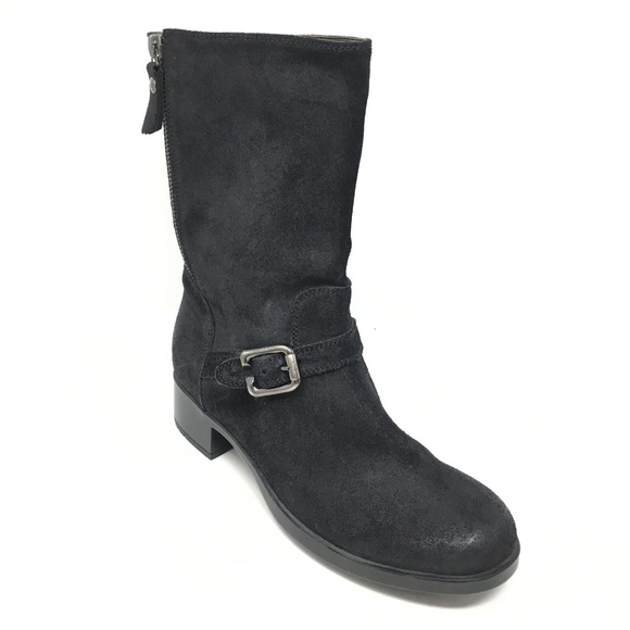AGL Mid Calf Boots Size 37.5/7.5 Black Leather - Picture 1 of 8